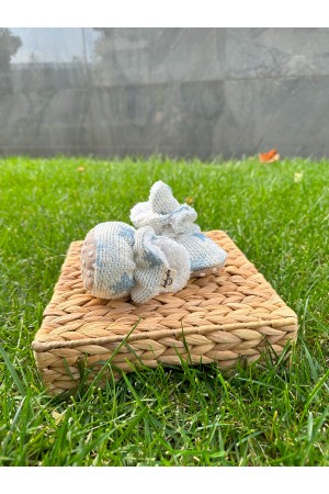 TRİKO MAVİ YILDIZ DESENLİ PATİK