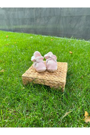 TRİKO KALP DESENLİ PEMBE  PATİK 
