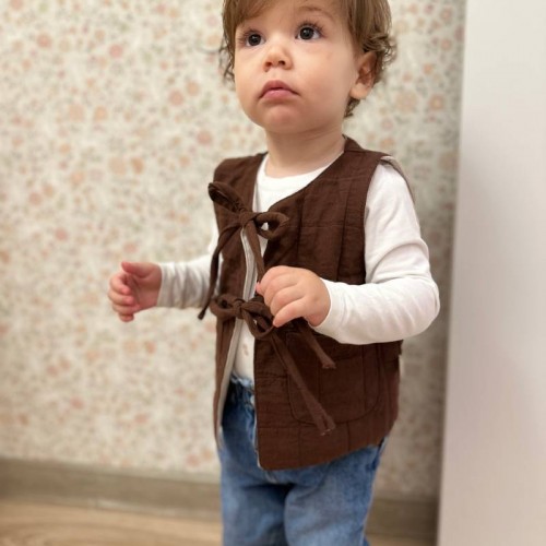 Kapitone Yelek Kahverengi