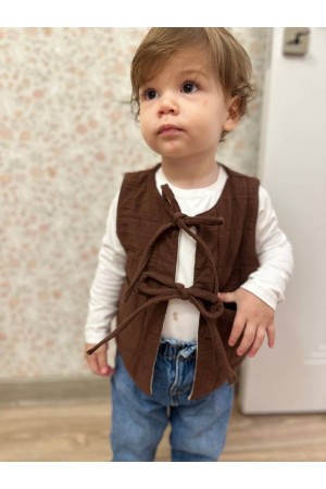 Kapitone Yelek Kahverengi