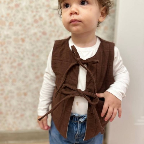 Kapitone Yelek Kahverengi