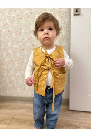 Kapitone Yelek Hardal