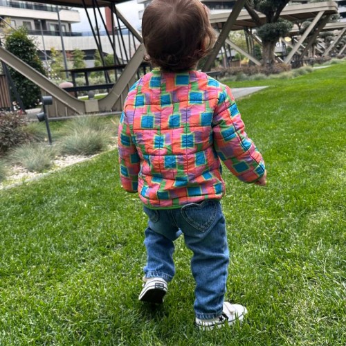 Mevsimlik Renkli Kapitone Mont