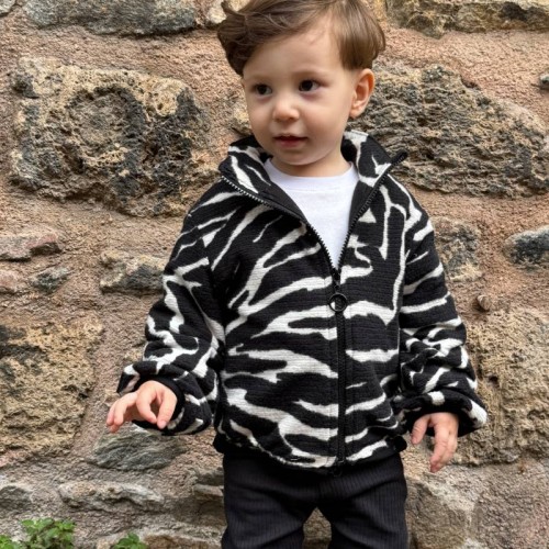 İçi Siyah Polar Peluş Mont