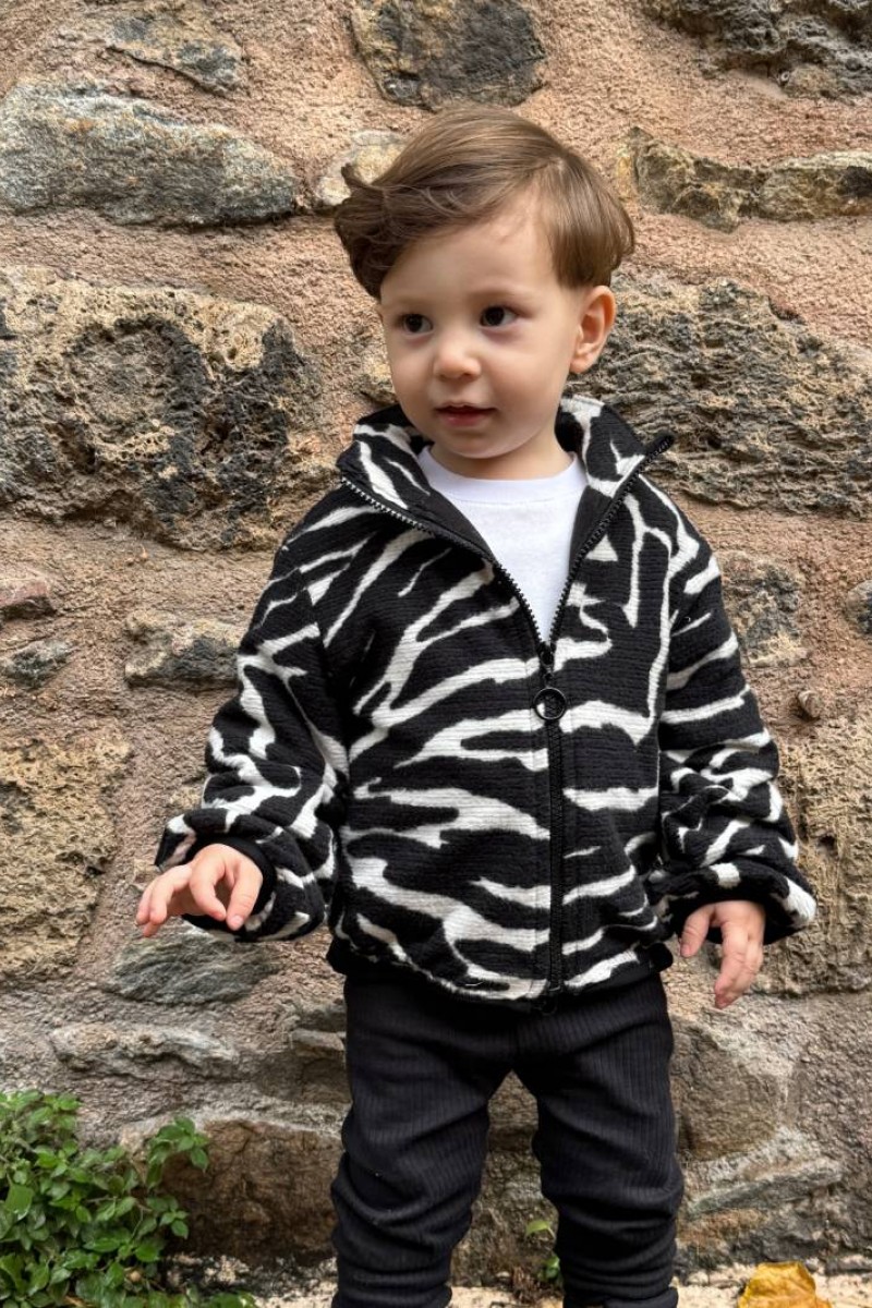 İçi Siyah Polar Peluş Mont