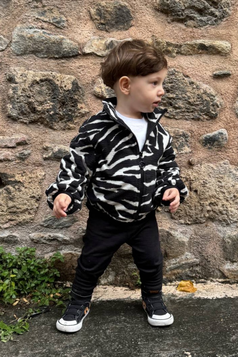 İçi Siyah Polar Peluş Mont