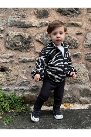 İçi Siyah Polar Peluş Mont