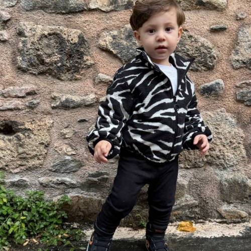 İçi Siyah Polar Peluş Mont