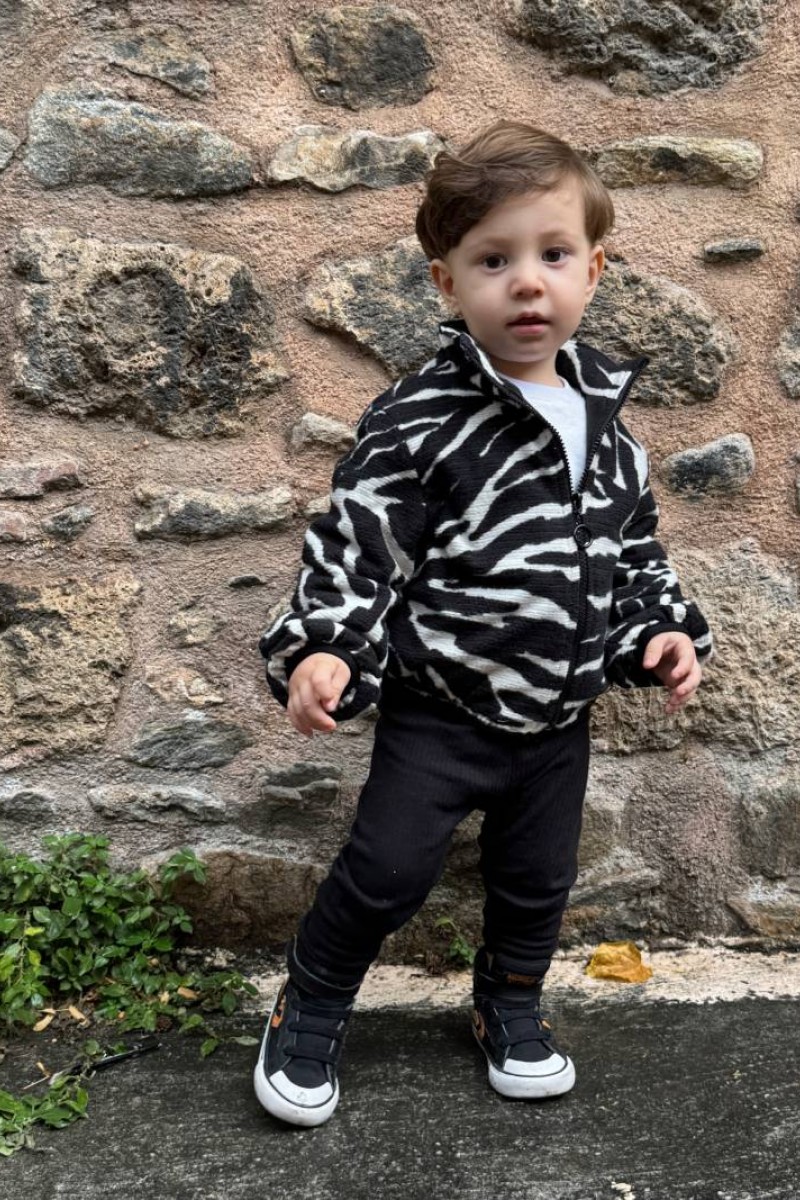 İçi Siyah Polar Peluş Mont