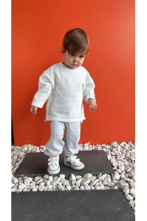 Oversize Uzun Kollu T-shirt Beyaz