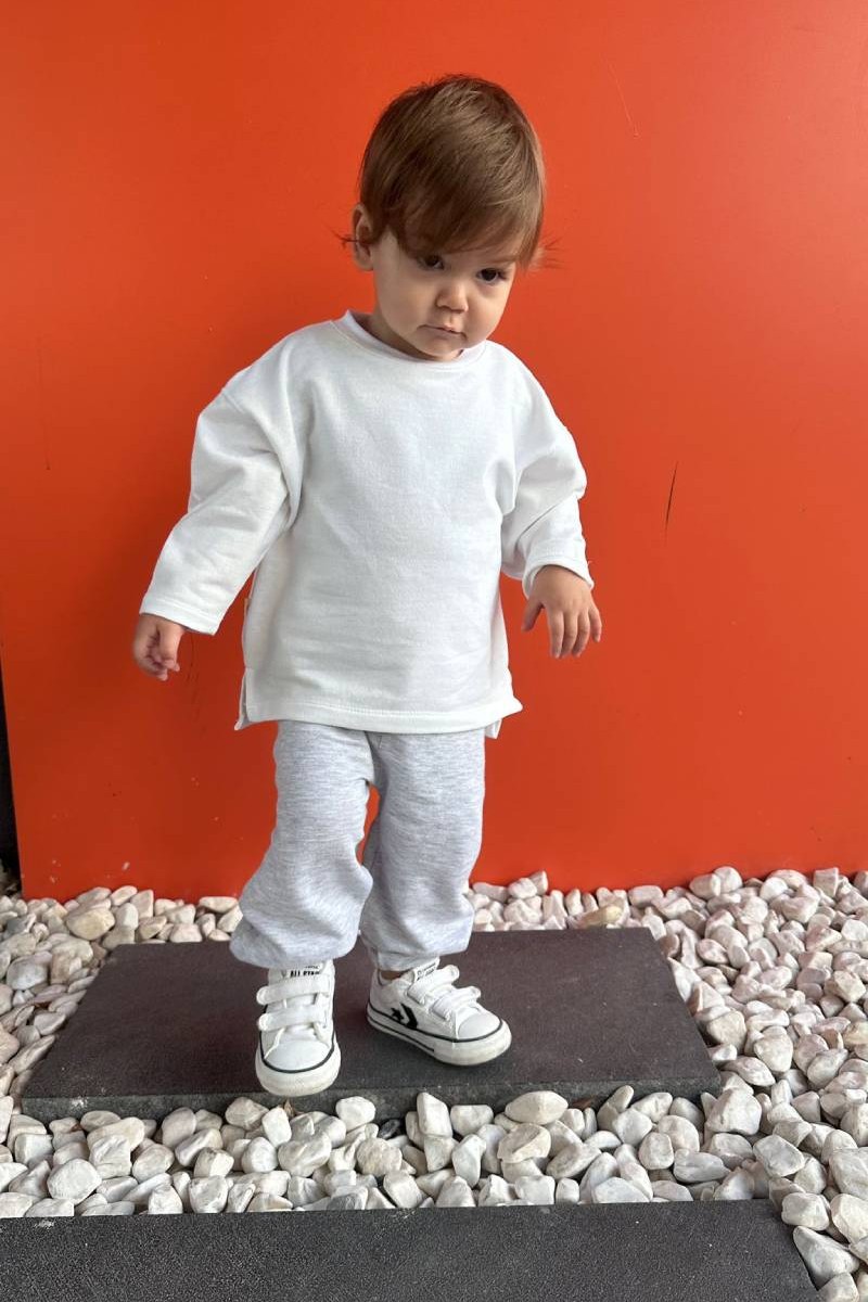 Oversize Uzun Kollu T-shirt Beyaz