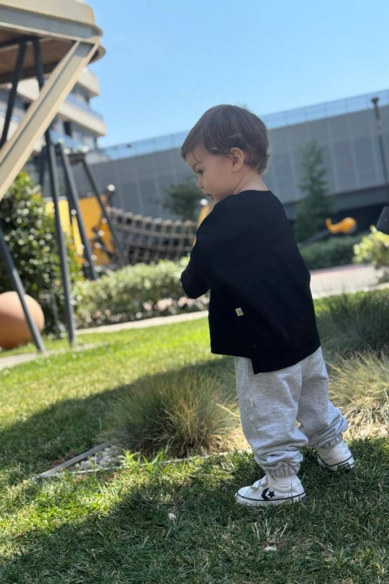 Oversize Uzun Kollu T-shirt Siyah