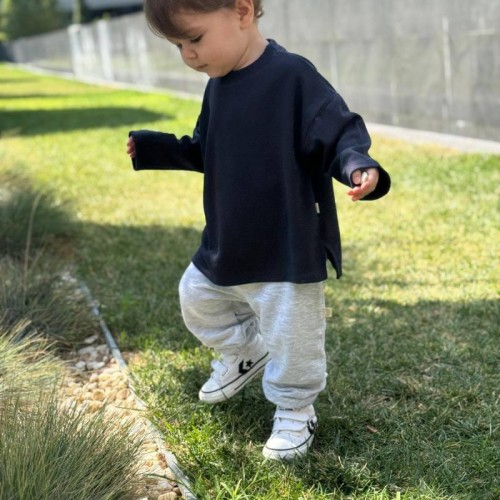 Oversize Uzun Kollu T-shirt Siyah