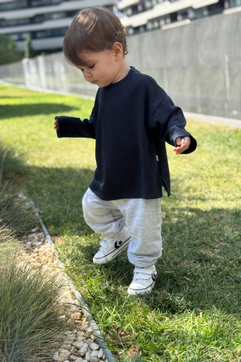 Oversize Uzun Kollu T-shirt Siyah