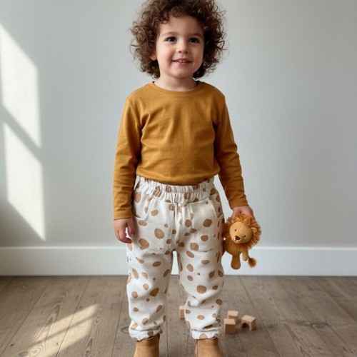 Pamuklu Gabardin Pantolon Puantiye Desen